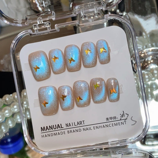 Cat Eye Butterfly Nail Art